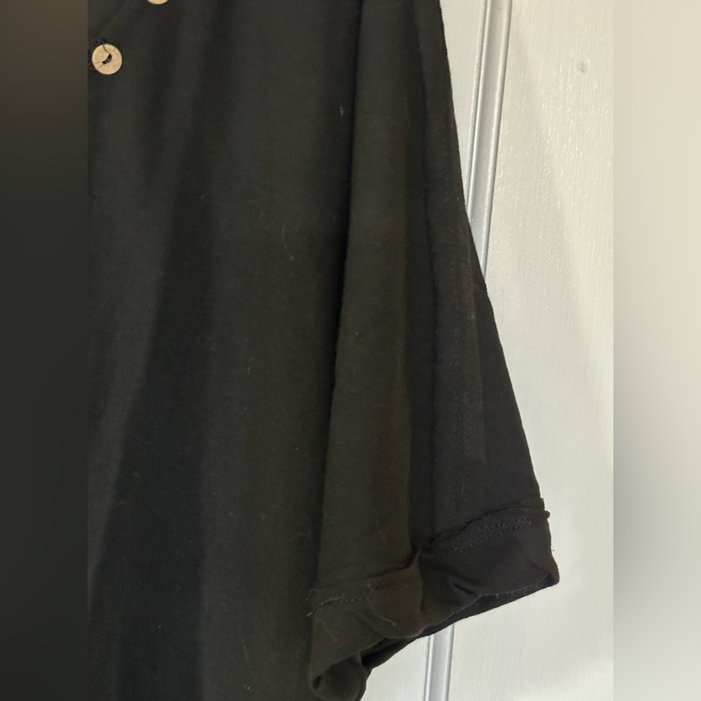 NWT Davi & Dani oversized henley-style mixed fabric button T-shirt - size 2XL - Picture 7 of 12